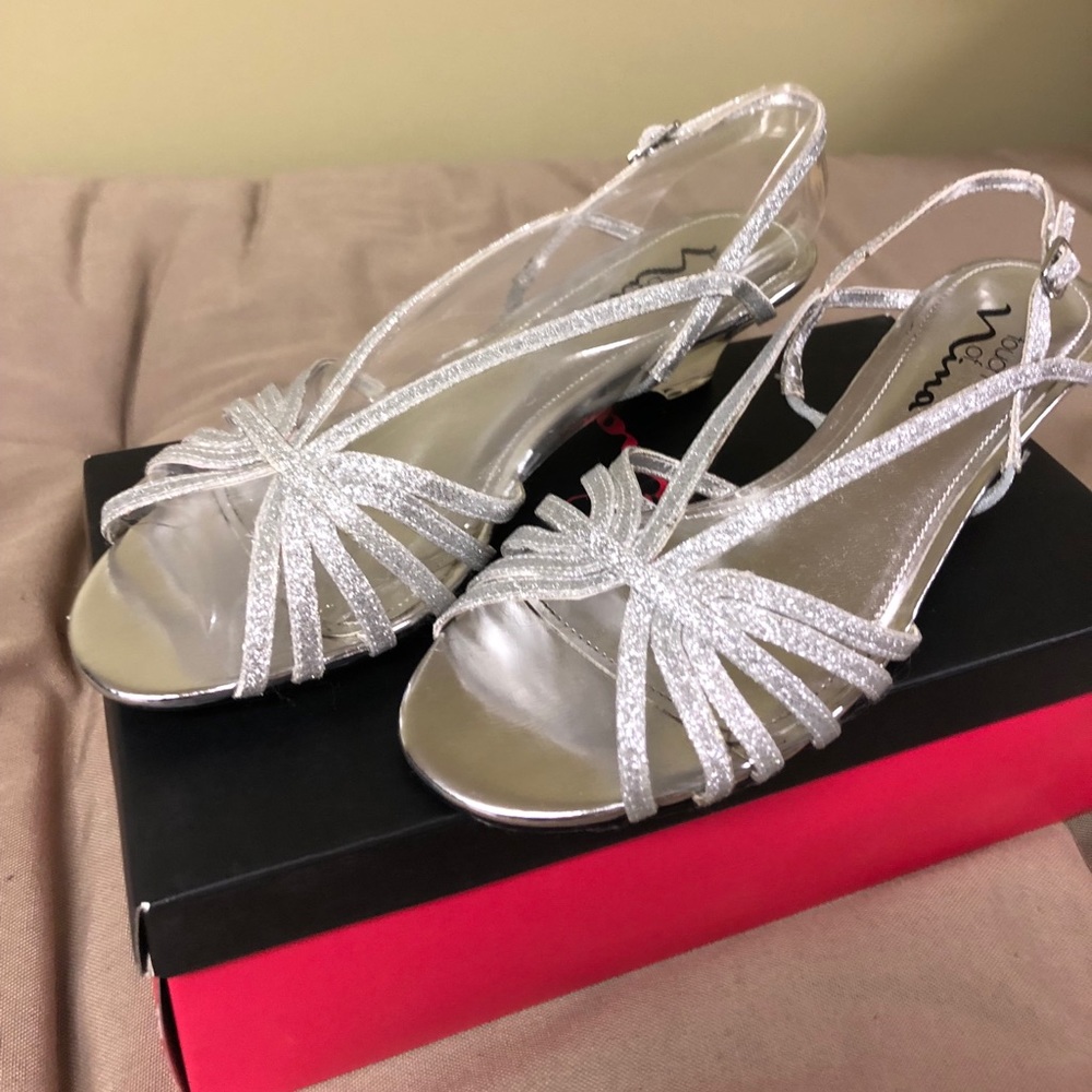 Touch of Nina Silver Sandal Heels